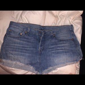 Levi's distressed denim shorts